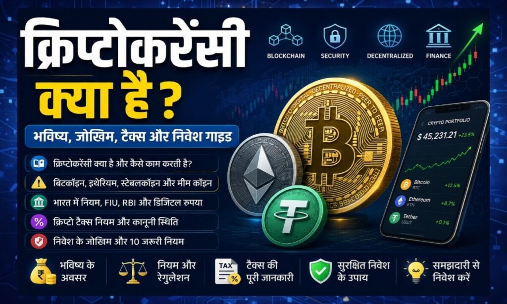 क्रिप्टोकरेंसी क्या है? भविष्य, जोखिम, टैक्स और निवेश गाइड